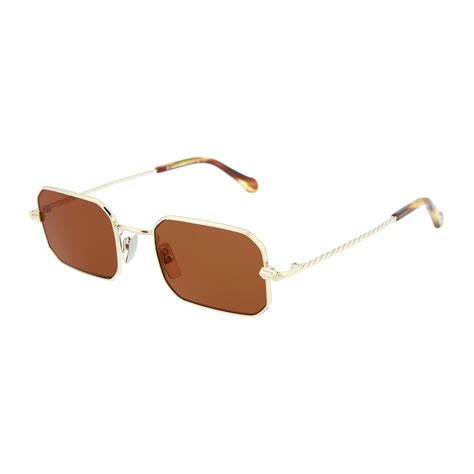 Men S Square Sunglasses V2 Gold Brown Brioni Touch Of Modern