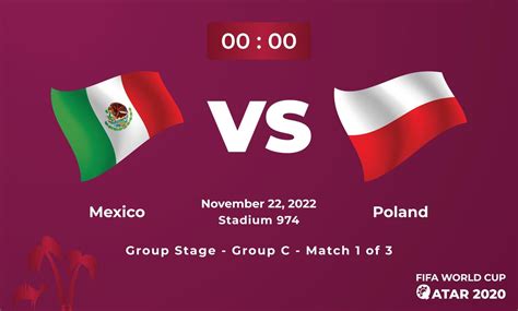 Mexico VS Poland Football MatchTemplate, FIFA World Cup in Qatar 2022 11400412 Vector Art at 
