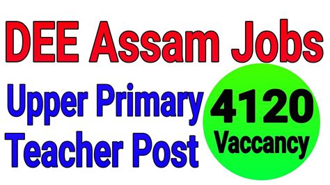 Dee Assam Teacher Recruitment Assam Tet Teachers Posts