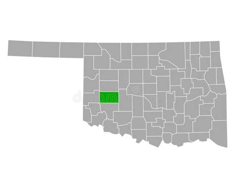 Map Of Washita In Oklahoma Stock Vector Illustration Of County 196755699
