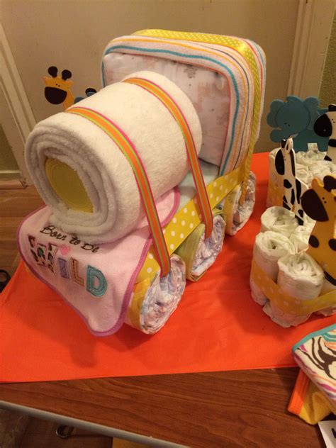 My First Attempt To Making A Choo Choo Train Diaper Cake Baby