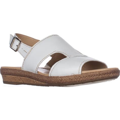 Womens Naturalizer Reese Flat Comfort Sandals White Leather