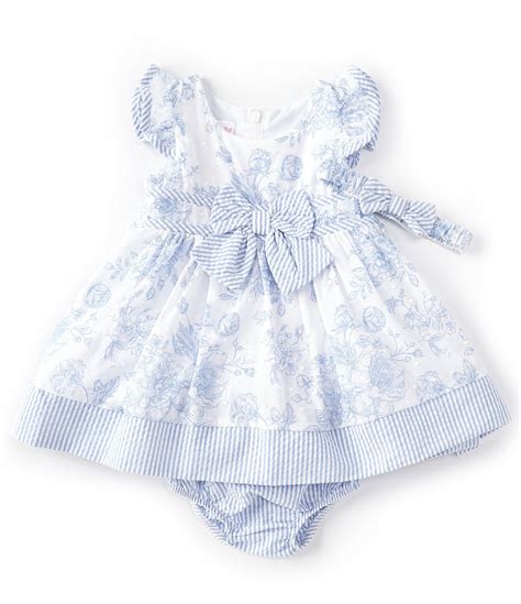 Bonnie Jean Baby Girls Newborn 24 Months Flutter Sleeve Toile Print Fit