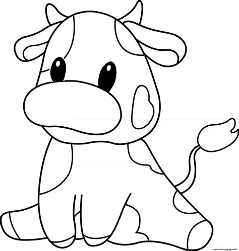 Free Printable Cute Cow Coloring Pages