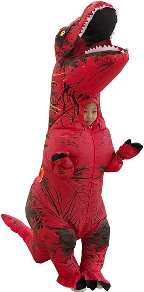 Kids Halloween T Rex Dinosaur Inflatable Costumes Party Blow Up Costume
