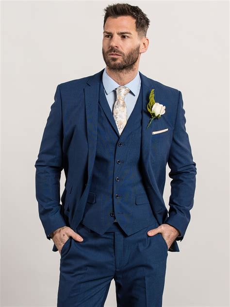 Sawyers And Hendricks Blue Tonic Tailored Three Piece Wedding Suit