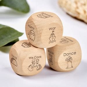 Custom Date Night Dice Personalized Food Decision Dice Engraved Wood