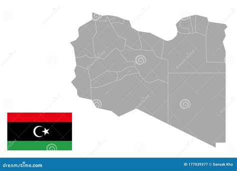 Libya Map With Flag Stock Vector Illustration Of Cartography 177039377