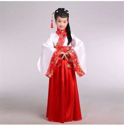 Girl Ancient Chinese Traditional National Costume Hanfu Red Dress