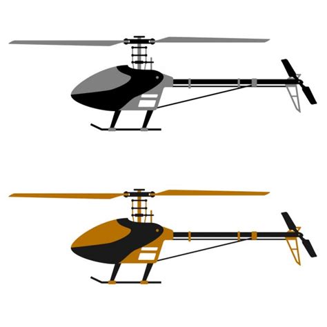 Black Silhouette Of Helicopter On White Background Top