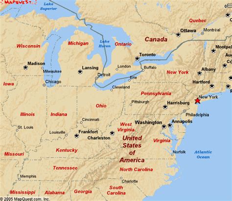 Eastern Us Map With Cities Map Vector