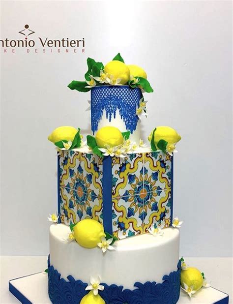 Capri Inspired Tile Wedding Cake Antonio Ventieri Cake Designer
