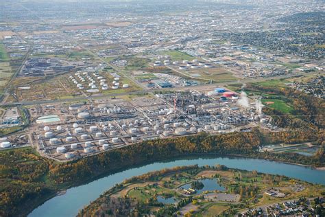 Aerial Photo Strathcona Oil Refinery Edmonton Alberta