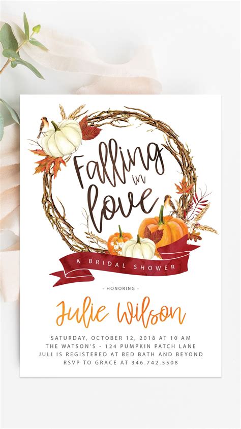 Fall In Love Bridal Shower Invitations House For Rent