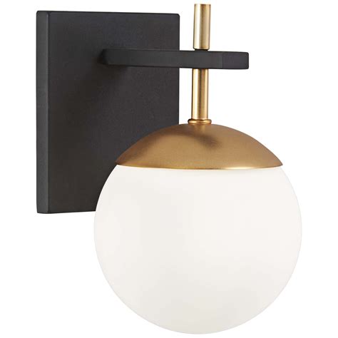 George Kovacs Alluria 9 34 High Black And Gold Wall Sconce Walmart