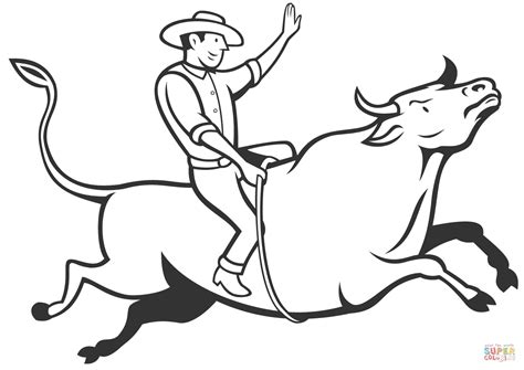 Hello people , our todays latest coloringpicture which you couldhave some fun with is cartoon of a cowboy coloring page, posted in cowboycategory. Rodeo Cowboy Bull Riding coloring page | Free Printable ...