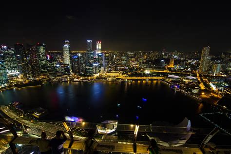 무료 이미지 지평선 밤 시티 마천루 도시 풍경 도심 황혼 저녁 반사 싱가포르 야경 중심지 마리나 베이