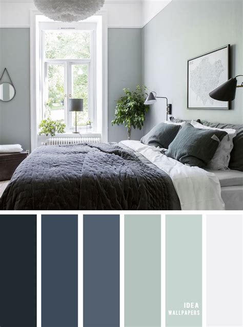 Beautiful Bedroom Blue Grey Color Palette Idea Wallpapers IPhone Wallpapers Color Schemes