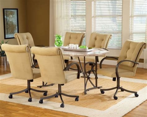 Rolling Dining Room Chairs And Table Sets Dining Room Chairs