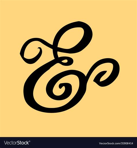 Hand Drawn Elegant Ampersand For Your Design Vector Image