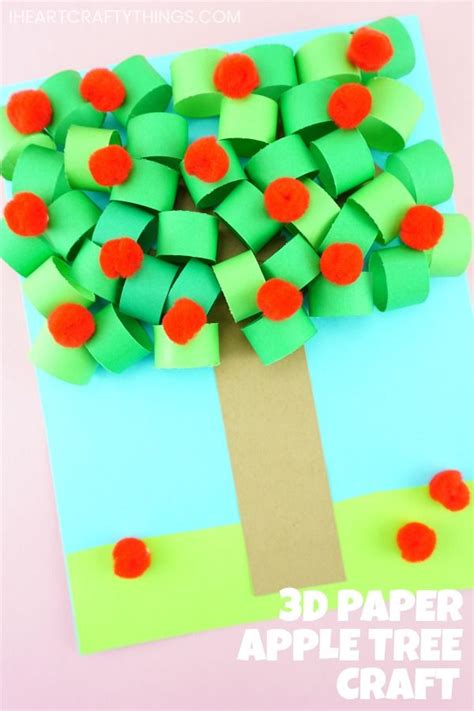 An Apple Tree Made Out Of Construction Paper