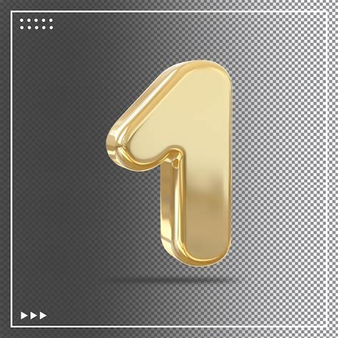 Premium Psd Gold Number 2 3d