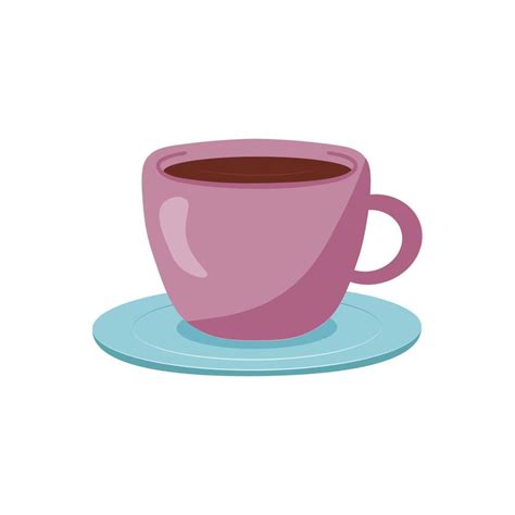 Cup With Coffee Hot Chocolate Vector Illustration In Flat Style