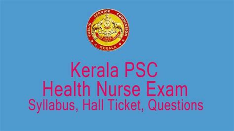 Psc Junior Public Health Nurse Exam Hall Ticket Syllabus Questionsd