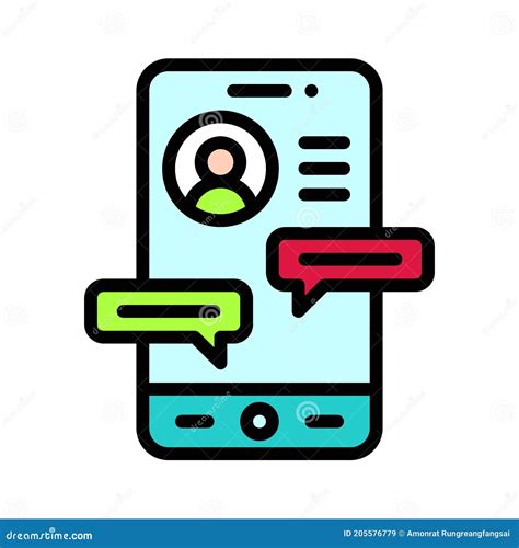 Messaging App Icon Mobile Application Vector Illustration Stock Vector