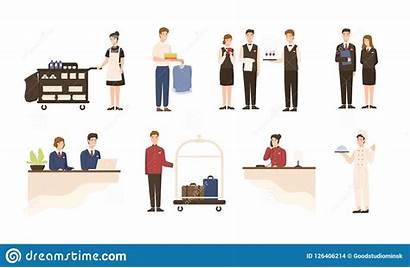 Maid Housekeeping Staff Hotel Service Workers Illustration