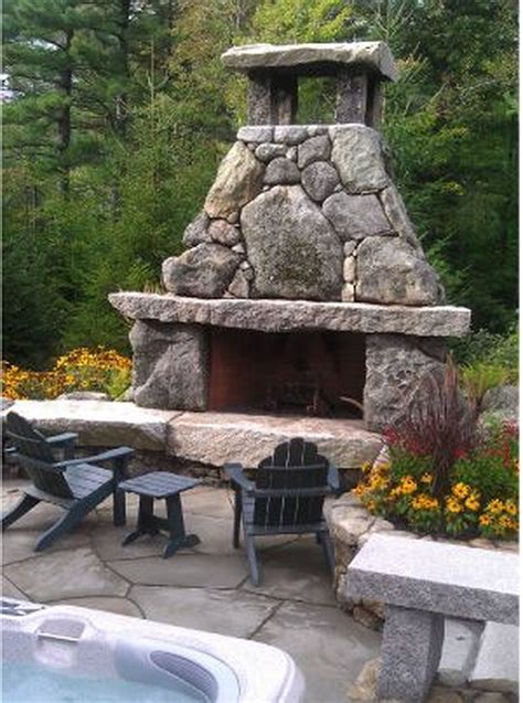 Outdoor Rock Fireplace Designs