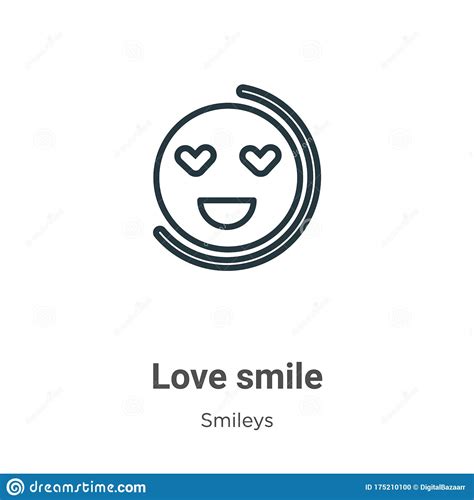 Love Smile Outline Vector Icon Thin Line Black Love Smile Icon Flat