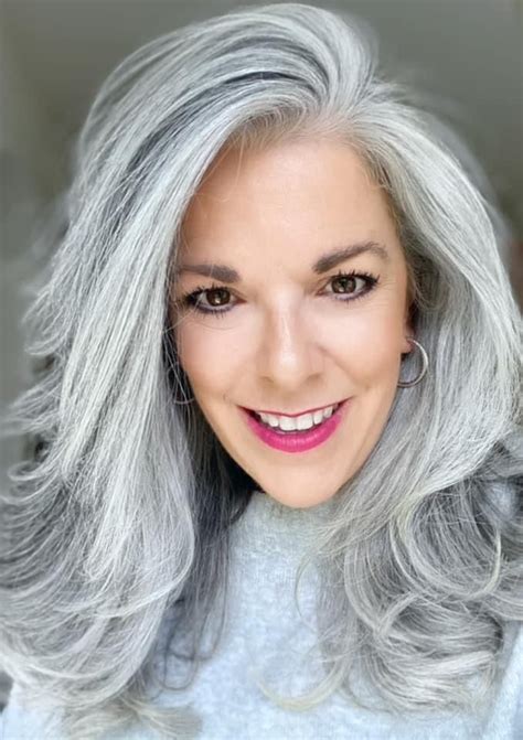 Pin By Gail Hollingsworth On Gray Hair Dont Care In 2021 Gray Hair Highlights Long Gray Hair