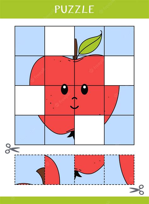 Premium Vector Puzzle For Kids Cut And Glue Vector Worksheet