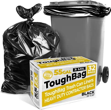55 Gallon Trash Bags 3 Mil Contractor Bags Large 55 60 Gallon Black