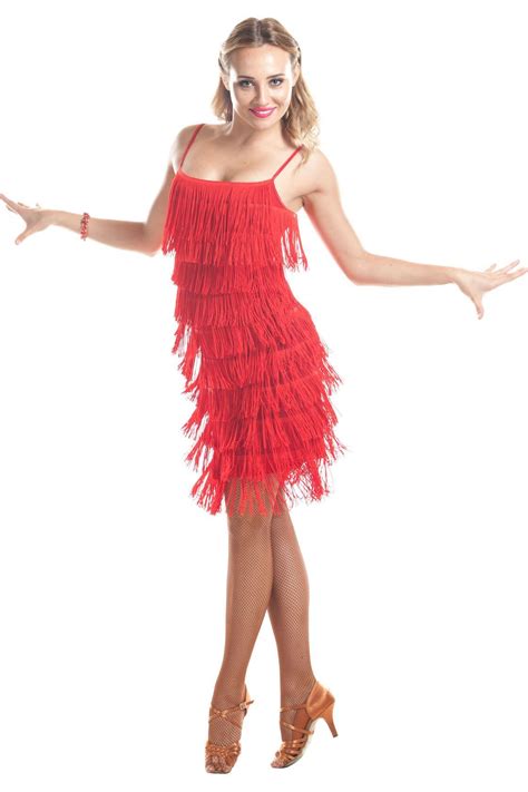 Ibiza Red Fringe Dance Dress Fringe Dance Dress Dancesport Dresses