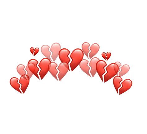 Transparent Png Heart Emoji Meme Template Red Heart Sticker Broken