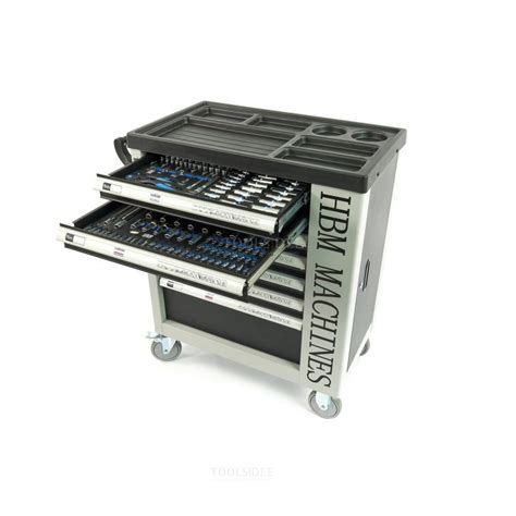 Hbm Piece Premium Filled Tool Trolley With Door And Carbon Inlays