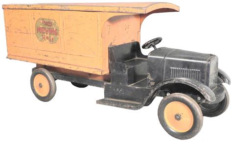 buddy l pressed steel toy moving van truck