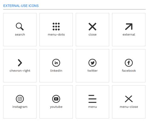 External Use Icons Styleguide