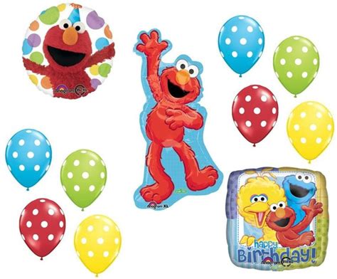 11 Piece Elmo Sesame Street Mylar Balloon Set Disney Birthday