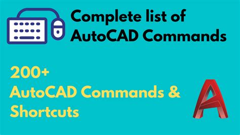 Complete List Of Autocad Commands Xl N Cad