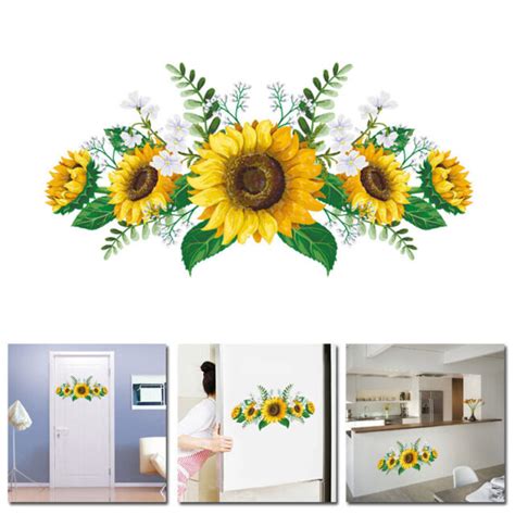 Painted Sunflower Wall Stickers Graphics Livingroom Bedroom Wall