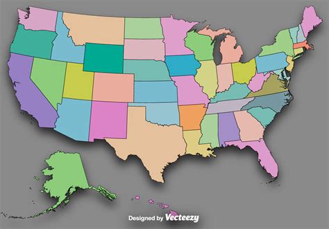 Vector Colorful State Outlinesvector Map Of The Usa 111188 Vector Art