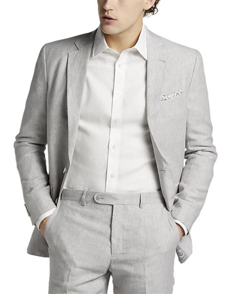 Joe Joseph Abboud Linen Slim Fit Suit Separates Jacket Light Gray