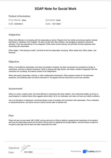 Soap Notes For Social Work Template And Example Free Pdf Download