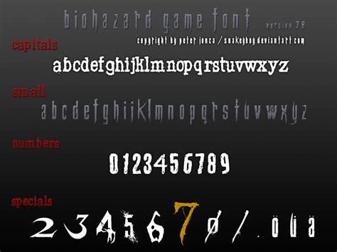 Resident Evil Biohazard Game Font Version 78 By Snakeyboy On Deviantart
