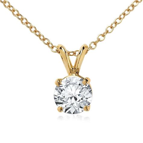 Classic Solitaire Diamond Pendant In 9k Yellow Gold 025ct Tw The