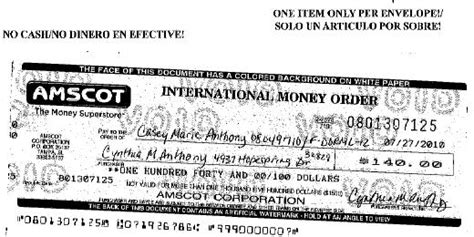 Amscot money order fees rates and filling it out transferwise. Casey Anthony's Mom Puts Money into Her Snack Account