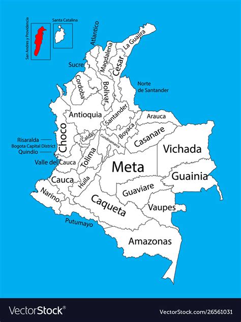 Region Map Archipelago San Andres Colombia Vector Image